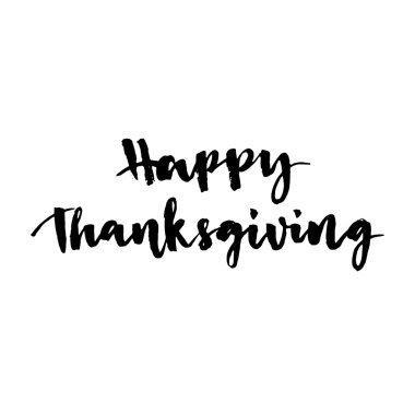 Mutlu Şükran günü yazı. Elle çizilmiş tipografi.