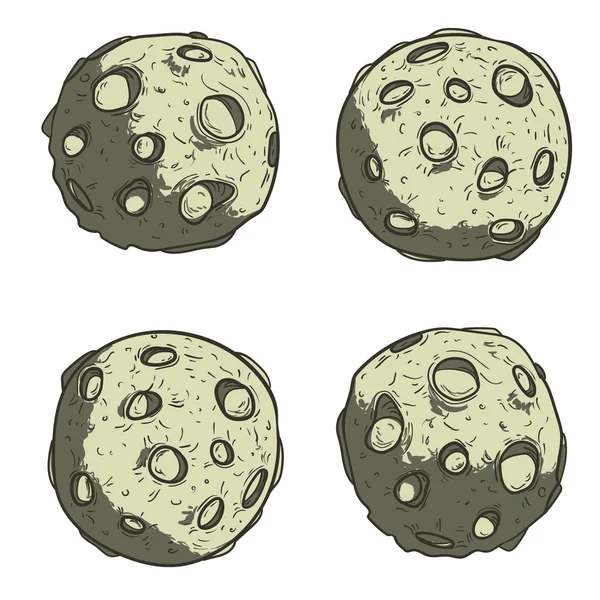 Luna, cráteres lunares y protuberancias . — Archivo Imágenes Vectoriales