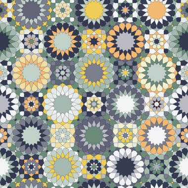 Sorunsuz patchwork renkli İslam desen