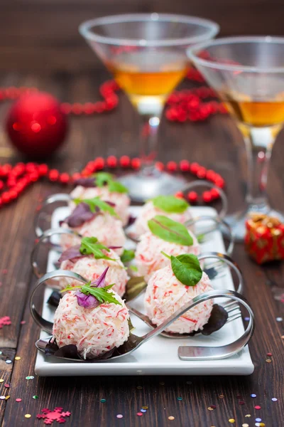 Vorspeise aus Krabben-Käse-Bällchen — Stockfoto