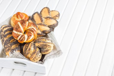 Taze beyaz ekmek rulo