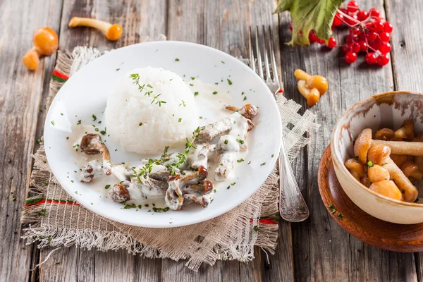 Boeuf Stroganow z pieczarkami — Zdjęcie stockowe