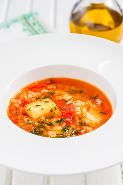 Sopa de tomate vegetal vegetariana — Foto de Stock