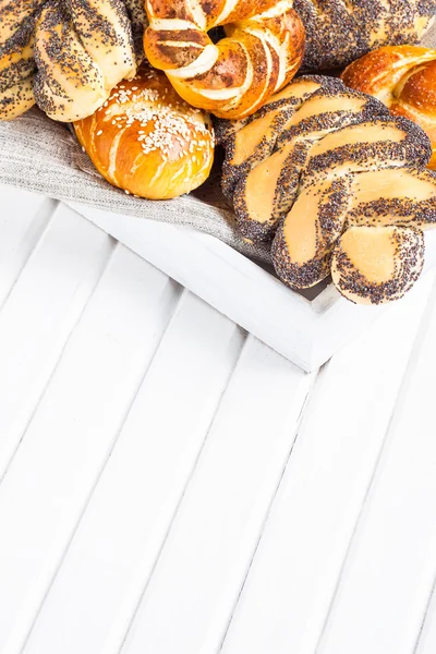 Rouleaux de pain blanc frais — Photo