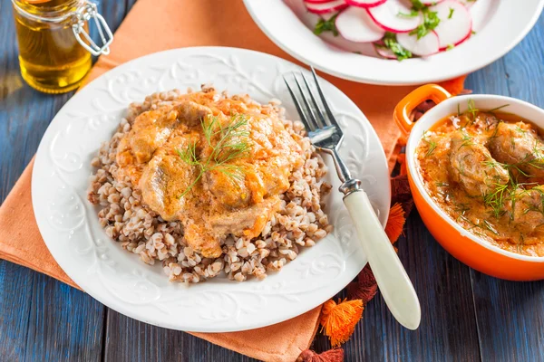 Meat, stewed in tomato sauce — Stock Image Meat, stewed in tomato sauce Stock Picture