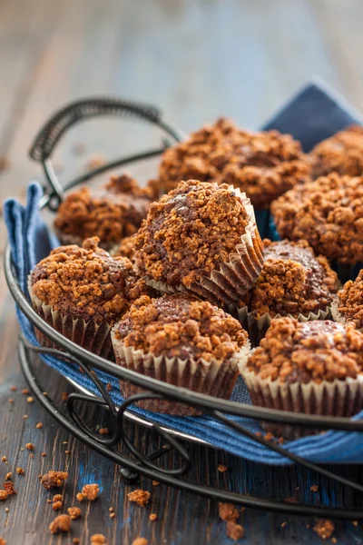 Chokladmuffins med streusel — Stockfoto