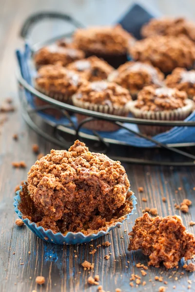 Chokladmuffins med streusel — Stockfoto