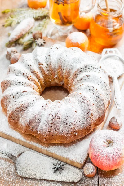 Geleneksel Noel meyveli kek puding — Stok fotoğraf