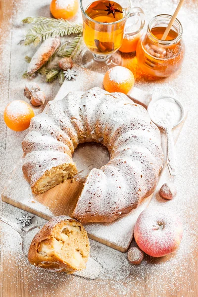 Traditionelle Weihnachtsfruchtkuchen Pudding — Stockfoto