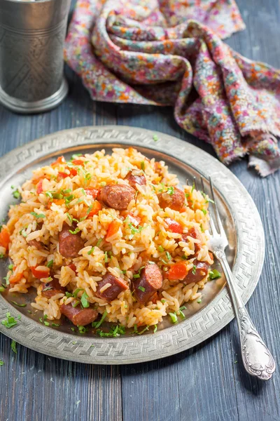 Jambalaya. Spicy rice — Stok fotoğraf