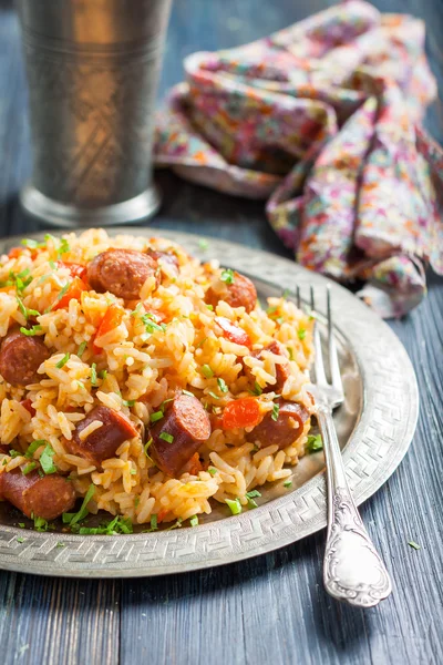 Jambalaya. Spicy rice — Stock Image Jambalaya. Spicy rice Stock Photo
