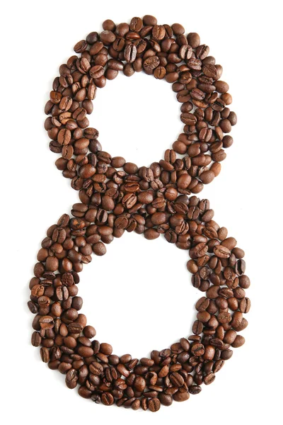 Number 8 from coffee beans Stock Image