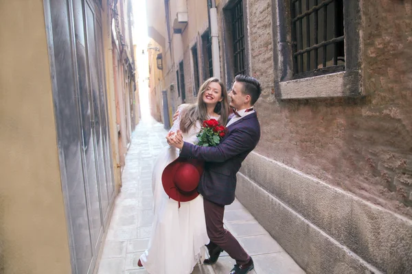A young bride couple in Venice. Italy