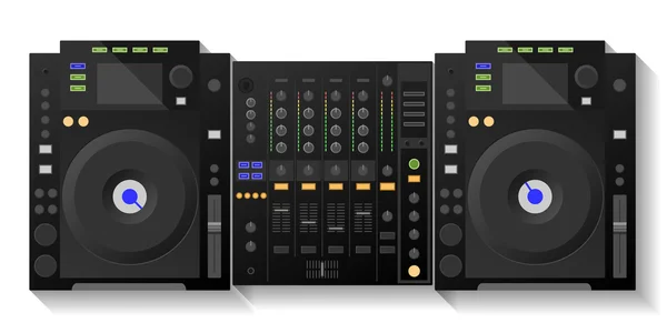 Digital DJ deck, mixer. Vector - Stok Vektor