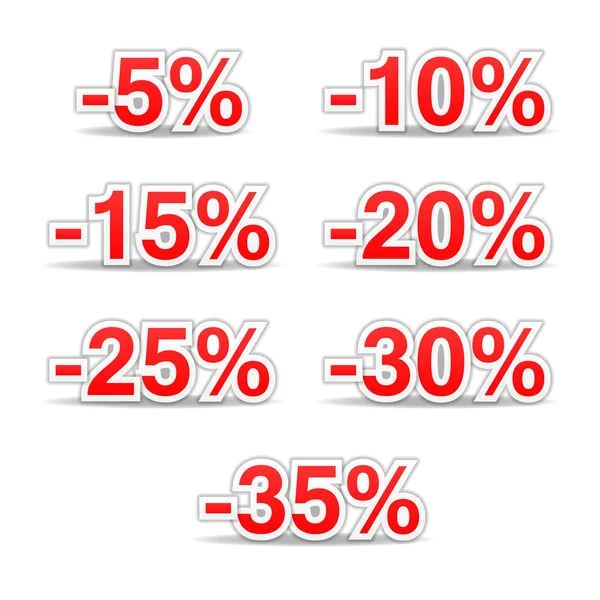 Verkauf, Rabatt, Prozentsatz, isoliert, Vektor — Stockvektor
