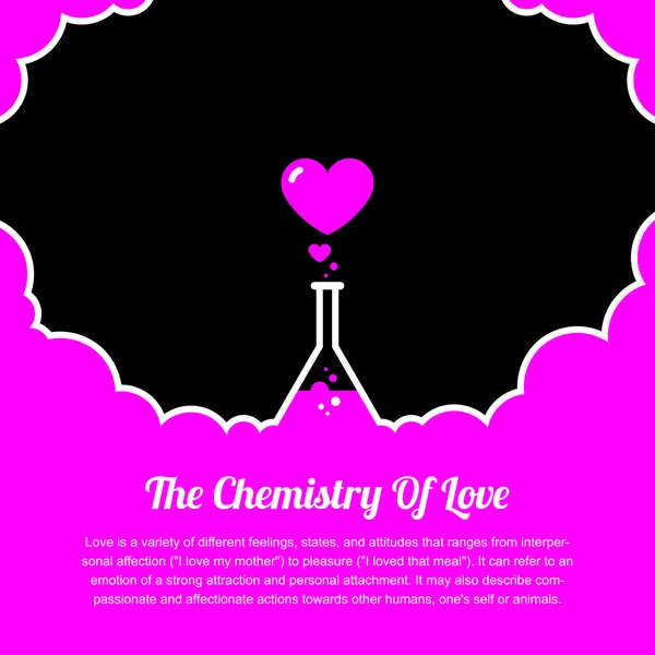 Hart, medische kolf chemie van de liefde — Stockvector