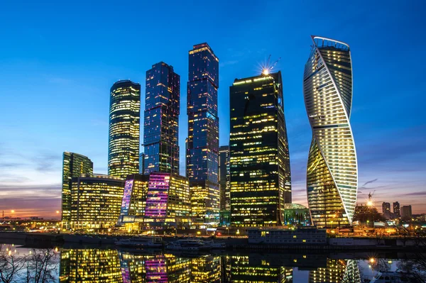 Moscow City na večer — Stock fotografie