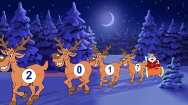 Çizgi film karakteri Noel Baba Noel animasyonlu kartıyla