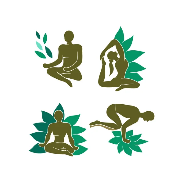 Yoga Meditação Lotus Spa Ilustração Modelo — Vetor de Stock