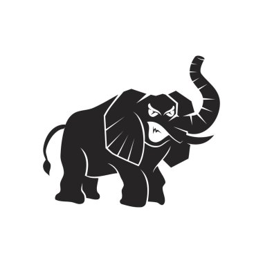 Fil Kızgın Canavar Maskot Şablonu  