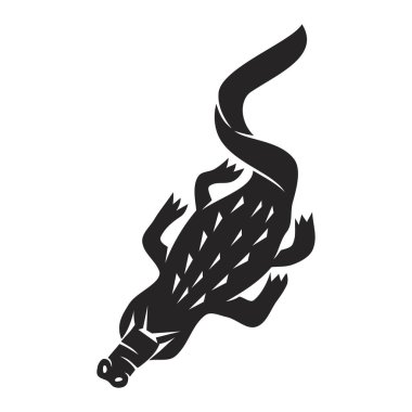 Timsah yüzme maskotu spor tasarımı