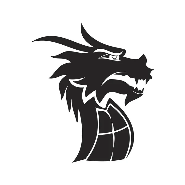 Dragón Cabeza Mascota Diseño — Archivo Imágenes Vectoriales