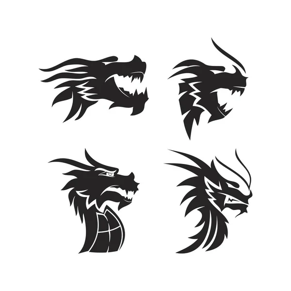 Dragon Hoofd Mascotte Ontwerp — Stockvector