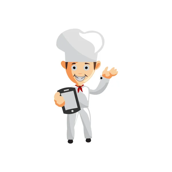 Criação Personagem Chef Modelo Ilustração Pose —  Vetores de Stock