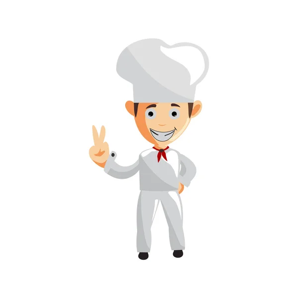 Chef Personaggio Creazione Illustrazione Template Pose — Vettoriale Stock