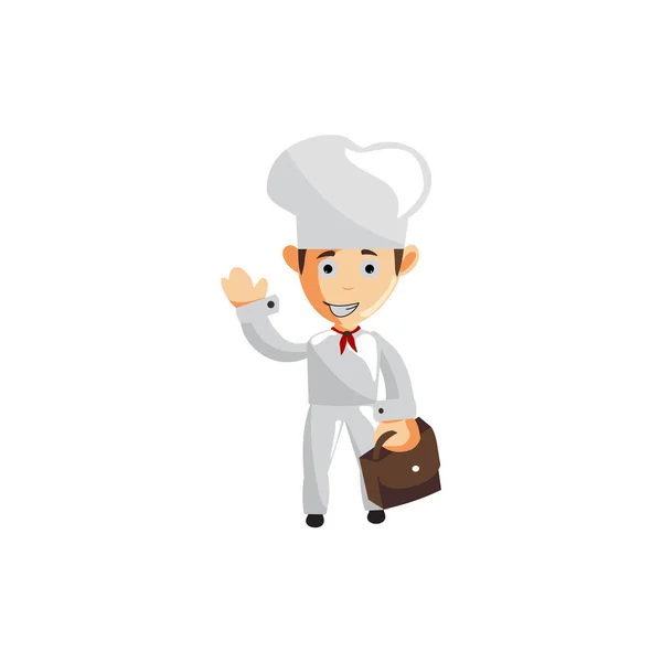 Criação Personagem Chef Modelo Ilustração Pose —  Vetores de Stock