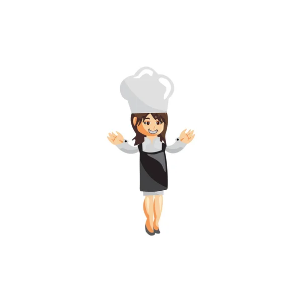 Modèle Illustration Création Personnage Femme Chef Pose Geste — Image vectorielle