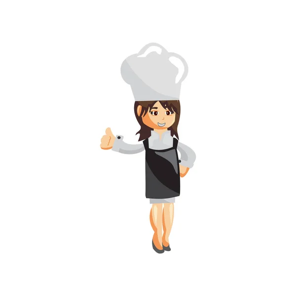 Chef Mujer Creación Personajes Plantilla Ilustración Pose Funny — Archivo Imágenes Vectoriales