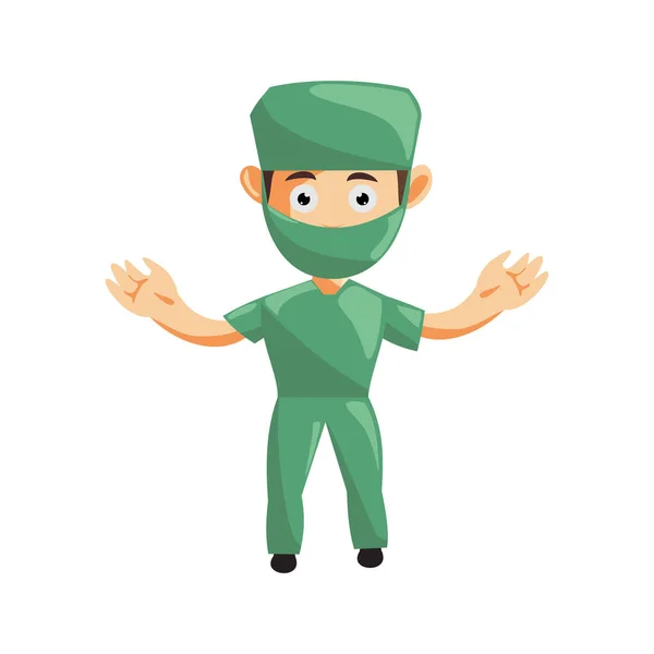 Infirmière Homme Hôpital Personnage Vêtements Santé Mascotte Confus — Image vectorielle