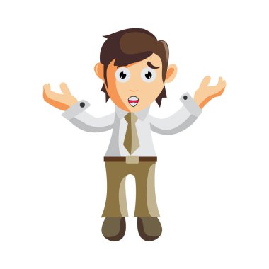 İş adamı Karikatür Karakteri İllüstrasyon Tasarım Oluşturma Ayrı