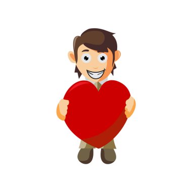 İş adamı Aşk İşareti Çizgi film karakteri İllüstrasyon tasarım yaratımı izole edildi