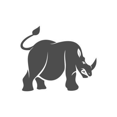 Rhino angry vector logo design mascot Isolated with modern illustration concept style for badge, emblem and t-shirt printing