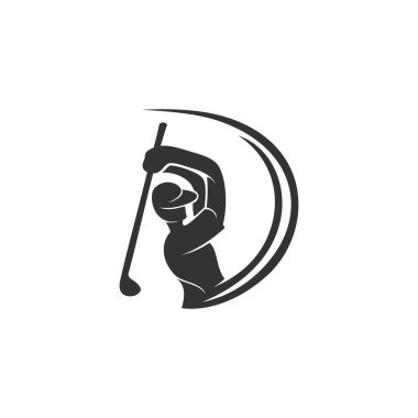 Golf Spor Silueti Girdap Soyut Tasarım Şablonu