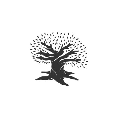 Meşe ağacı illüstrasyonu Fikir Şablonu İşareti izole edildi 