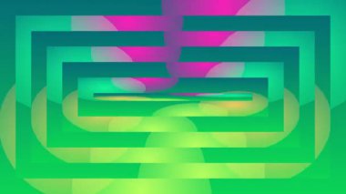 Canlı Renklerle Soyut Geometrik Gradyan Tüneli