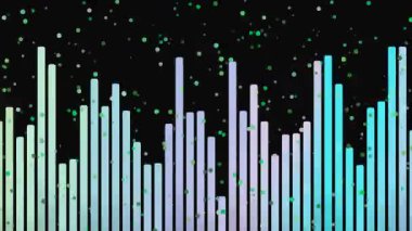 Siyah Arkaplanda Yeşil Noktalı Soyut Gradyan Çubukları