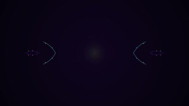 Karanlık Arkaplanda Geometrik Şekillere sahip Soyut Simetrik Tasarım