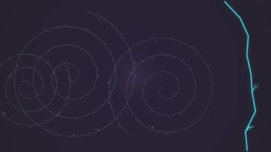 Karanlık Arkaplanda Soyut Neon Zirveleri ve Şimşek