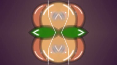 Karanlık Arkaplanda Çemberler ve Oklarla Soyut Geometrik Tasarım