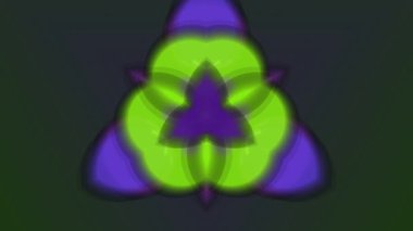 Yeşil ve Mor Kaplamalı Soyut Geometrik Tasarım