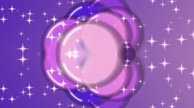 Dairesel Şekillere sahip soyut Mor ve Pembe Yıldızlı Arkaplan