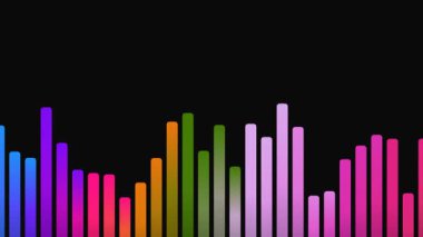 Siyah Arkaplan Üzerine Renkli Soyut Çubuk Grafiği