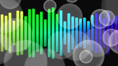 Siyah Arkaplan Üzerine Bokeh Efektli Renkli Ses Spektrum Analizörü