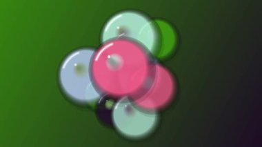 Yeşil Gradyan Arkaplanındaki Soyut Renkli Kabarcıklar