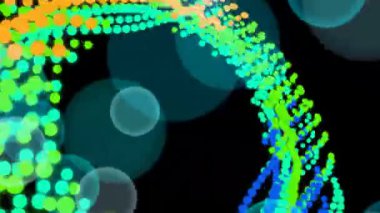 Abstract Colorful Particle Flow on Black Background