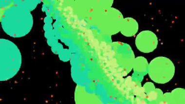 Siyah Arkaplanda Soyut Yeşil ve Turuncu Çember Kalıbı